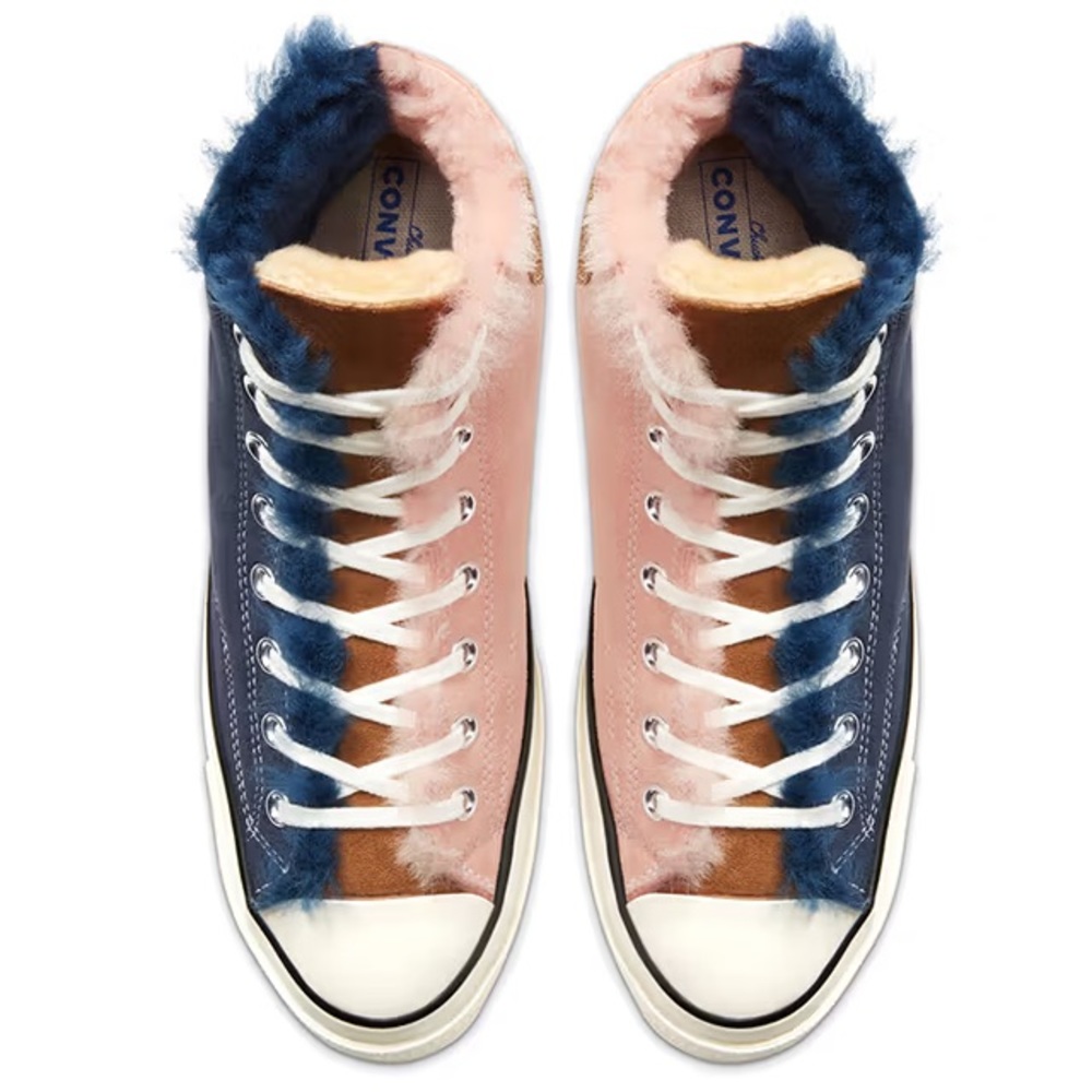 Unisex Shearling-Lined Suede Color-Split Chuck 70 Hi